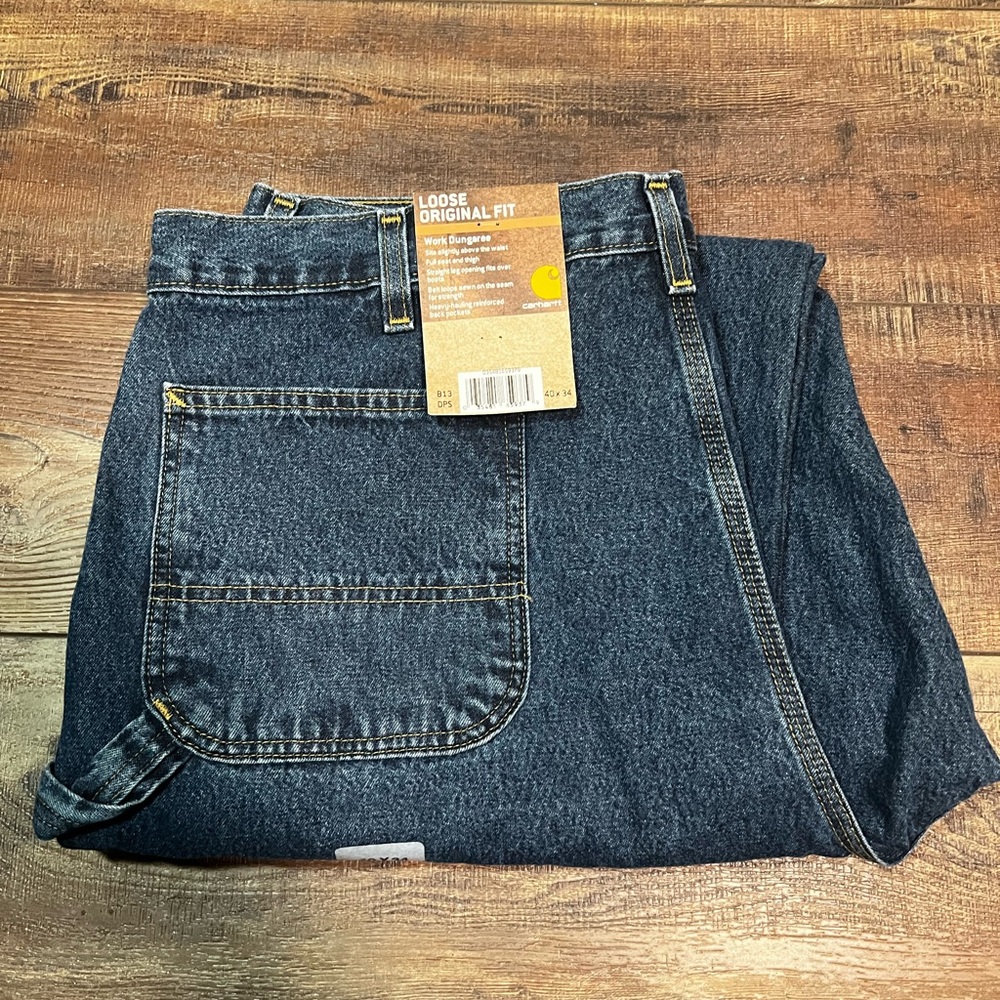 Carhartt Blue 40x34 Loose Original Fit Jeans Classic Denim - Picture 4 of 5